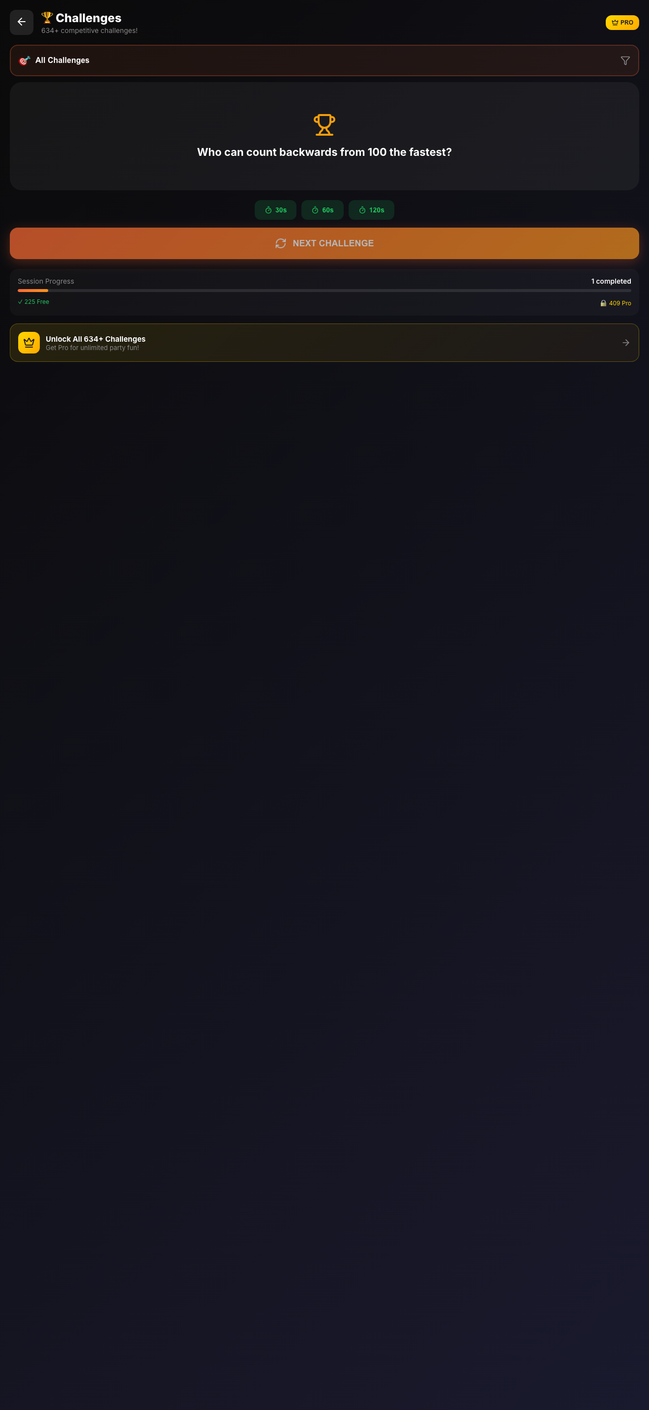 Challenges mode screenshot