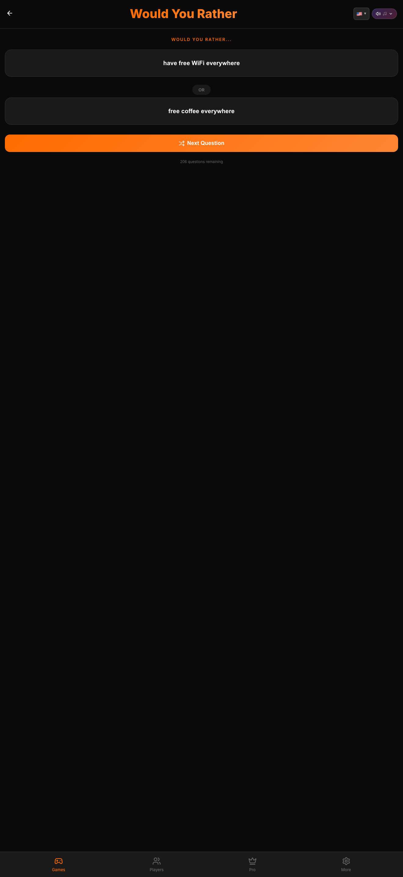 Would You Rather mode screenshot